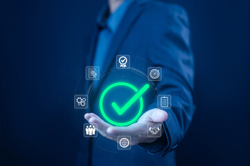 service best certification industrial, quality guarantee process. concept. of quality control...