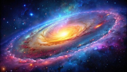 Fototapeta premium Vibrant and captivating image of a stunning galaxy, cosmic, astronomical, space, universe, stars, nebula, astronomy