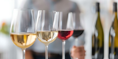 Sommelier leads nonalcoholic wine tasting with gourmet pairings for sophisticated guests. Concept Wine Tasting, Gourmet Pairings, Nonalcoholic Beverages, Sophisticated Event, Sommelier-led Experience