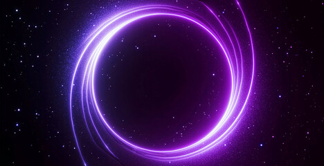 ネオン、リング、光、宇宙（生成AI、generated by AI）背景はダーク