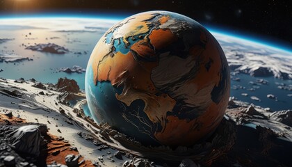 Abstract Earth in Space.