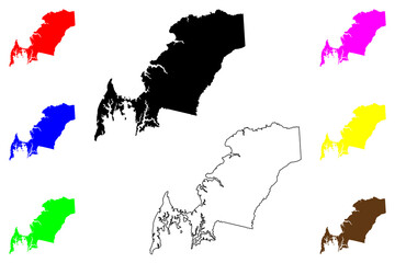 Queen Annes County, Maryland (U.S. county, United States of America, USA, U.S., US) map vector illustration, scribble sketch Queen Anne's map