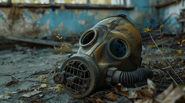 An old gas mask used after the Chernobyl disaster