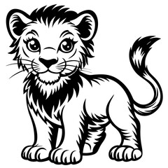 Clean Stylized Lion Cub 2 Vector Design and illustration