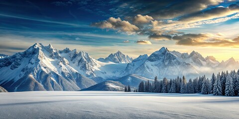 Snow covered mountains against a scenic landscape backdrop, snow, mountains, winter, cold, scenery, landscape, nature, white