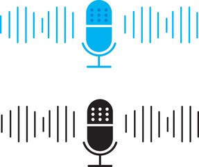 Voice message icon - audio message. Modern flat with voice chat vector image
