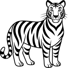 Minimalist Tiger With Bold Stripes 2 Vector Design and illustration