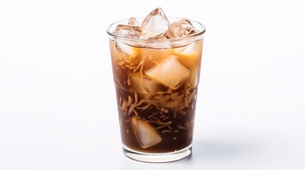 a glass of iced coffee