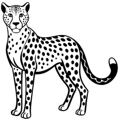 A Minimalist Cheetah With Sleek Body Vector Design and illustration