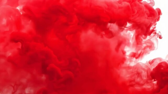 Abstract Red Smoke on White Background