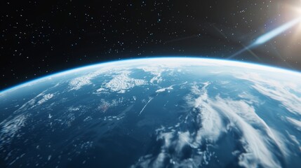 Space station with intricate metal paneling, showcasing sophisticated technology and robust engineering, orbiting the Earth