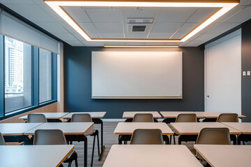 Modern classroom interior design at the school. The auditorium at the university. Lecture room.