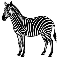 Minimalist Zebra With Bold Stripes 2 Vector Design and illustration