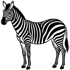 A Minimalist Zebra With Bold Stripes Vector Design and illustration