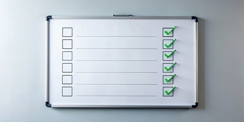 Whiteboard with a blank checklist for organization and planning, whiteboard, checklist, blank, organization, planning