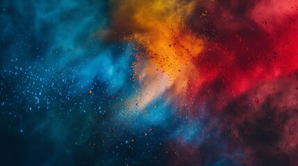 Abstract Color Explosion in Blue, Orange, and Red