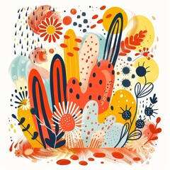 Abstract Simple Icon Clipart Set of Blush Scandinavian Nordic Boho Geometric Shapes with Bold Strokes, Soft Wash, and Minimalist Detail - Organic Charming Rhythmic Bold Block Doodle Print Decoration