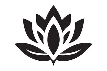 Clean Lotus Silhouette Icon Vector Art on White Background