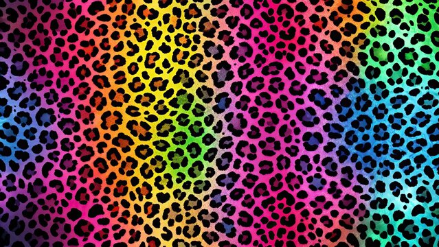 Vibrant neon leopard pattern on a black background, Neon, colored, leopard, wild, animal, print, bright, bold, vibrant