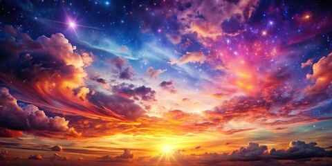 Naklejka premium Vibrant and celestial lights illuminating the sky, heaven, lights, celestial, sky, radiant, glowing