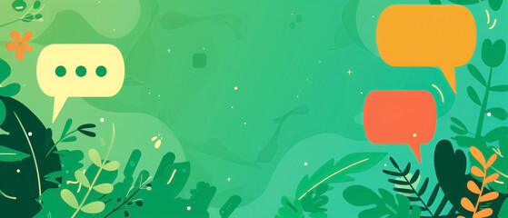 green background with speech bubble