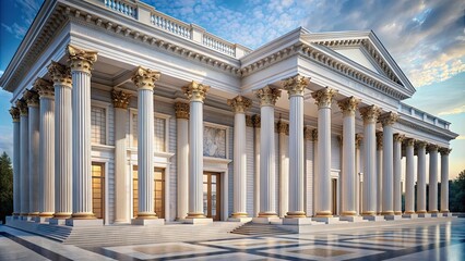 Obraz premium Stunning image of a grand neoclassical building with intricate columns and marble accents, Neoclassical