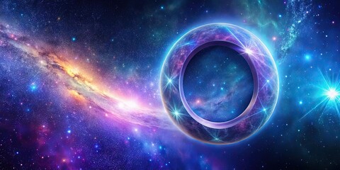 Torus geometry sacred sign on galaxy background, sacred, sign, geometry, torus, galaxy, background, space