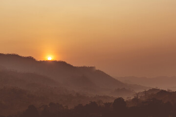 sunset in the mountains