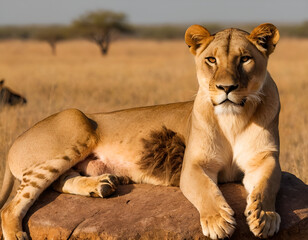 lion cub and lioness, lion cub in the grass