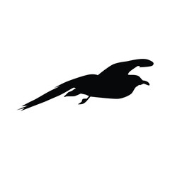 Flying Bird Silhouette Icon vector
