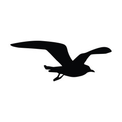 Flying Bird Silhouette Icon vector