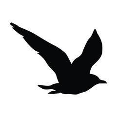 Flying Bird Silhouette Icon vector