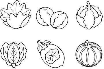 Kohlrabi Slice Line Art Innovation