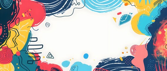 Doodled Border Design with Blank Space for Employee Appreciation Day Message