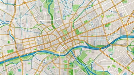 Obraz premium Detailed illustration of Nashville's cityscape featuring major roads and highways on a crisp white digital web map background.