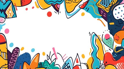 Fototapeta premium Decorative Doodle Border for Employee Appreciation Day Globally
