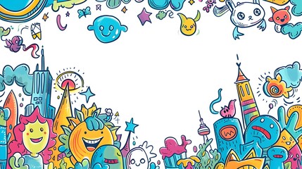 Obraz premium Doodle Page Border Design for Employee Appreciation Day Honoring Hardworking Teams