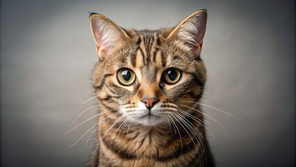 Obraz premium Sad cat with droopy eyes and downturned mouth, lonely, upset, feline, pet, emotion, unhappy, depressed, defeated, gloomy