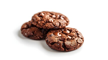 Obraz premium chip, cookie, biscuit, sweet, white, chocolate, tasty, brown, closeup, delicious, dessert, piece, stacked, cracker, homemade, isolated, snack, crumb, dark chocolate, nobody, background, baked, breakfa