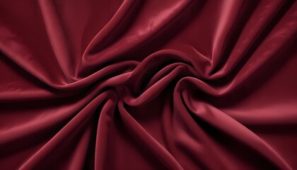 Obraz premium Burgundy velvet fabric draped and folded, creating soft folds and wrinkles
