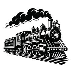 steam train silhouette vector