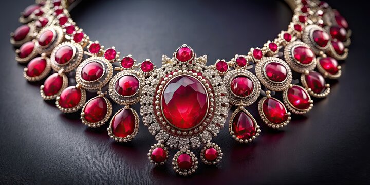 Ruby jewelry with elegant design and intricate details, ruby, gemstone, jewelry, accessory, necklace, bracelet, ring