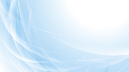 Light blue glossy smooth waves abstract elegant background