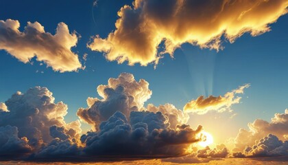 Golden Sunset Clouds.