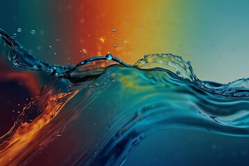 water splash on coloured background