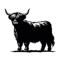 highland cow silhouette vector