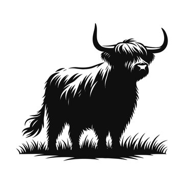 recommend clip art: highland cow silhouette vector