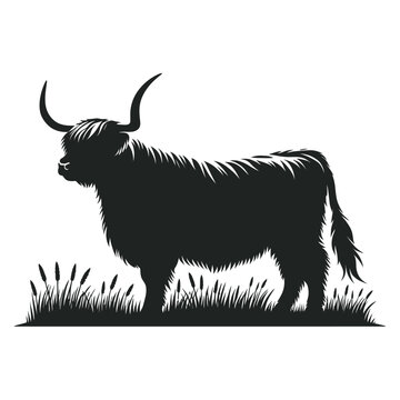 recommend clip art: highland cow silhouette vector