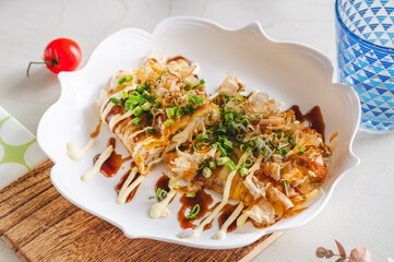 ライスペーパーのお好み焼き風