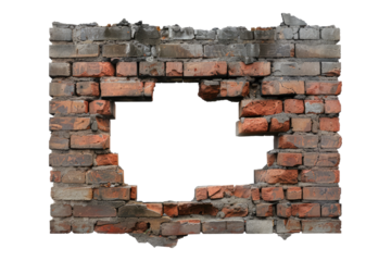 Black texture with isolated bricks isolated on transparent background